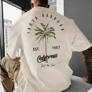 Santa Barbara Graphic Men's Shirt - Cream